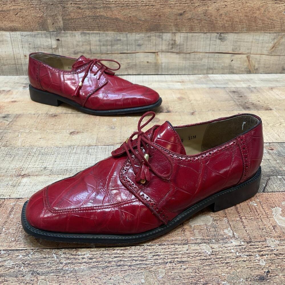 Giorgio Brutini Private Collection Shoes Mens Size 11 Red Leather Oxford 806420